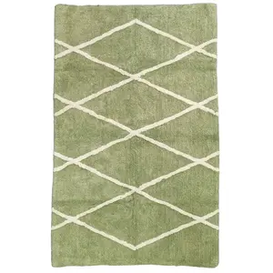 Tapis déco type berbère en coton tufté 100x150cm pas cher
