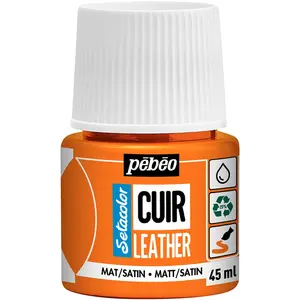 Pebeo, Peinture loisirs créatifs, Couleurs de cuir SetaCuir (Orange, 4... pas cher