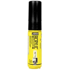 Marqueur peinture acrylique - PEBEO - Pointe épaisse 5/15 mm - Jaune - Indélébile - Large pas cher