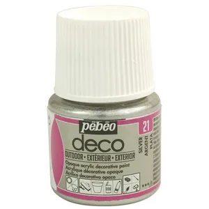 Pebeo Peinture acrylique d'extérieur multi-surfaces - Argent - 45 ml pas cher