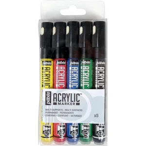Comparateur de prix : 5 marqueurs acrylique à pointe fine - 5 x 12 mm - Pébéo