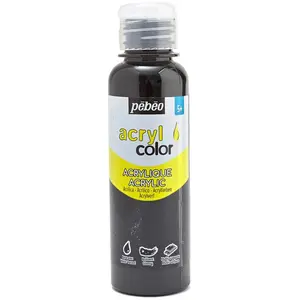 Pebeo, Peinture loisirs créatifs, Acrylcolor (Noir, 150 ml) pas cher