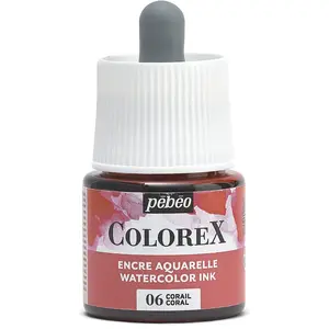 PEBEO Encre Aquarelle Colorex - Plusieurs coloris disponibles - 45 ml Corail