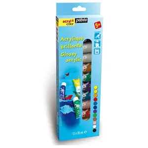 Pebeo, Peinture loisirs créatifs, Acrylcolor Set Decouverte 12 Tubes B... pas cher