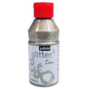 PEBEO Gel à paillettes finition brillante - Argent - 250 ml pas cher