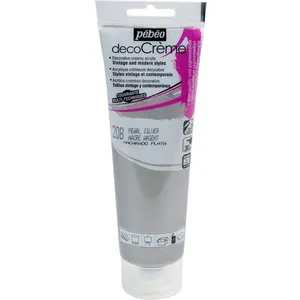 Peinture acrylique - PEBEO - DecoCrème - Couleur Argenté - Contenance ... pas cher