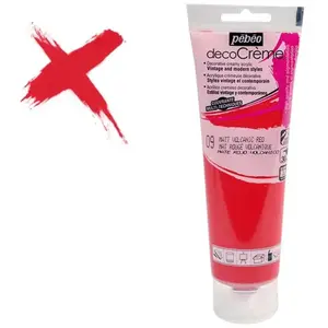 Comparateur de prix : PEBEO Peinture DecoCrème 120 ml - Mat Peinture acrylique Déco Crème : - Couleur : Rouge volcanique - Contenance : 120 ml - Finition : Mat