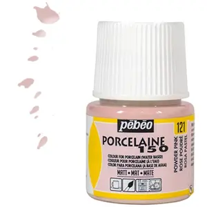 Pebeo Porseleinverf - Porseleinverf Roze - Verf Voor Keramiek - Transparante Porseleinverf - Glanzende Keramische Verf - DIY Keramiek Verf - Powder Pink 121 - 45 ml pas cher