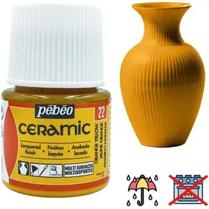 Peinture Ceramic jaune orange 45ml Pebeo