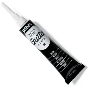 Pebeo, Peinture loisirs créatifs, Setasilk Gutta à l'eau (Noir, 20 ml)Vendu parbol