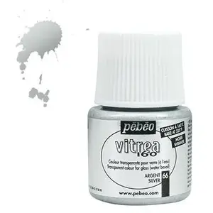 PEBEO Peinture sur verre V160 effet moiré  - 45 ml Peinture pour verre à base d'eau V160, - Contenance : 45ml - Couleur : Argent moiré -Vendu pargalaxus