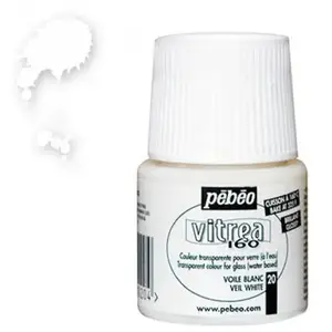 Pebeo 160 Vitrea Flacon de peinture sur verre Blanc brillant 45 ml pas cher