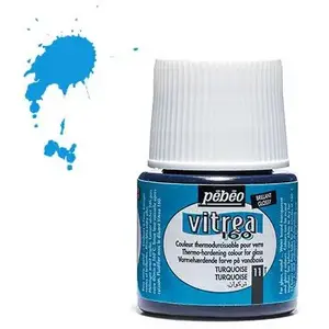 Pebeo, Peinture loisirs créatifs, Vitrea 160 Brillant Turquoise (Bleu ...