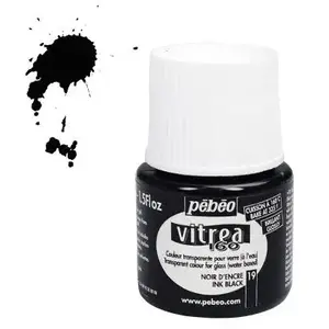 Peinture pour verre - PEBEO - V160 - 45 ml - Effet brillant - Noir enc... pas cher