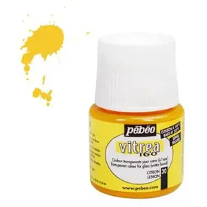 Pebeo 160 Vitrea Flacon de peinture sur verre glacé Citron 45 ml pas cher