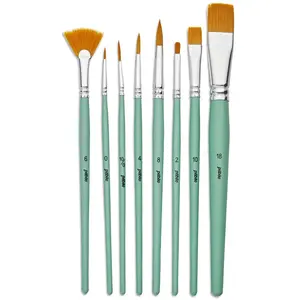 Pebeo Set de 8 pinceaux polyamide dorés assortis pas cher