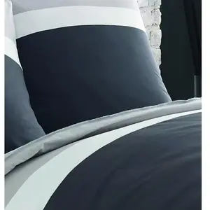 Housse de couette bicolore en coton MÉLI-MÉLO  - Origin - 200 x 200 cm - Gris zinc pas cher