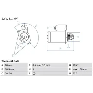 Startmotor 1987 Bosch pas cher