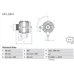 BOSCH Alternateur pour VOLVO: V70, S70, S80, S60, XC 70 (Ref: 0 986 041 140)
