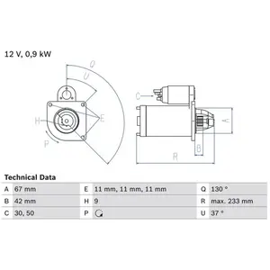 Startmotor 1903 Bosch