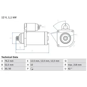 Startmotor 2024 Bosch pas cher