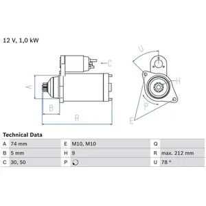 Startmotor 1870 Bosch pas cher
