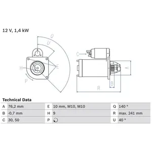 Startmotor 1666 Bosch pas cher