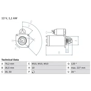 Startmotor 1706 Bosch pas cher