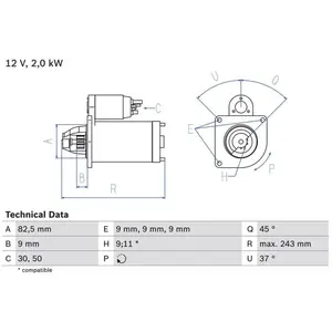 Startmotor 1779 Bosch pas cher