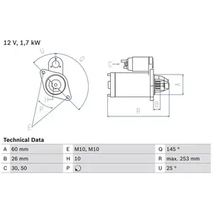 Startmotor 1789 Bosch pas cher