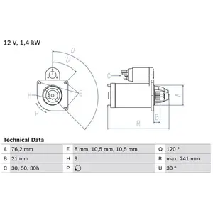 Startmotor 1490 Bosch pas cher