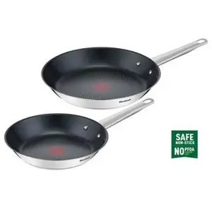 Lot de 2 poêles Tefal Cook Eat B922S204 24/28 cm Inox pas cher