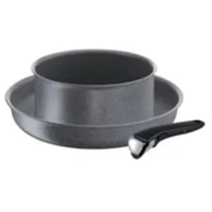 TEFAL Batterie de cuisine3 pièces en aluminium avec poignées amovibles... pas cher