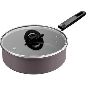 Tefal Ceramic Control Grey - Hapjespan - 24 cm - Keramisch - Inductie - Inclusief Deksel - PFAS vrij