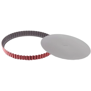 TefalJ 1641514 Delibake Moule A Tarte 28 cm A Fond Amovible Acier Rouge Carbone pas cher