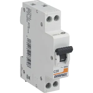 Disjoncteur 3KA Phase + Neutre 20 Ampères DEBFLEX Gris - 707504 pas cher