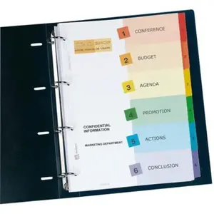 Avery - Intercalaires Personalisables Ready Index A4+ - Jeu De 6 pas cher