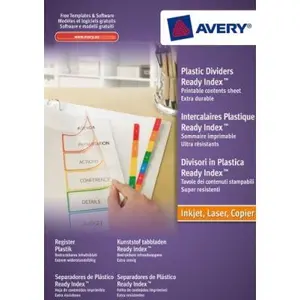 Avery - 5260501 - 1 jeu intercalaires polypro perforées blanc touches ... pas cher