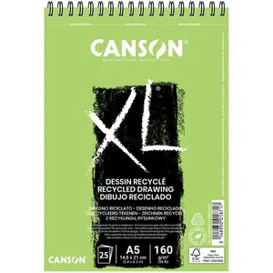 Canson Album XL Dessin Recyclé 160g A5 - 25 feuilles. pas cher
