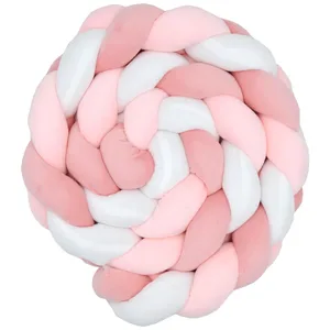Tresse de décoration BABYCALIN - Coussin - Velours - 200 cm - Rose - BABYCALIN pas cher