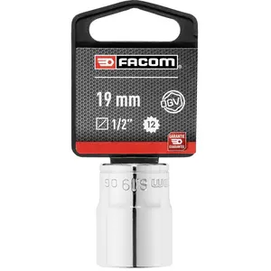 Douille 1/2" 12 pans 19 mm FACOM - S.19PB - Angle de reprise diminué p... pas cher