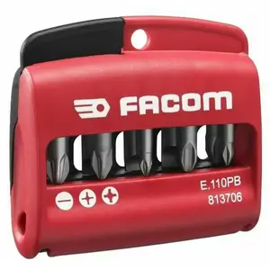 10 embouts mixtes de vissage 1/4'' + porte-embout - FACOM - E.110PB pas cher