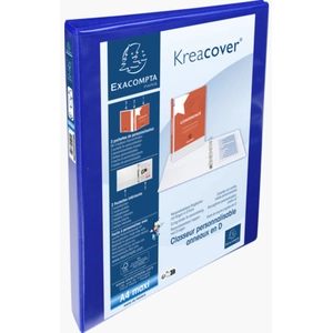 Exacompta ringmap Kreacover, ft A4 maxi, 4 D-ringen van 2 cm, blauw pas cher