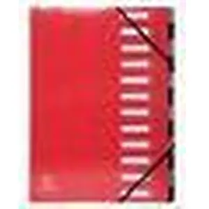 Trieur 12 compartiments Exacompta Iderama A4 Rouge pas cher