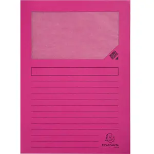 Exacompta - 100 pochettes/chemises en coin à fenêtre recyclées - Exacompta Fuchsia pas cher