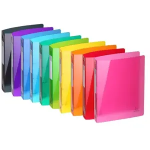 Exacompta - Réf. 51770E - Classeur semi-rigide Polypro Iderama - 4 anneaux ronds diamètre 30 mm - Dos 40 mm - Dimensions extérieures : 32 x 26,8 cm - Format à classer A4 Maxi - 10 coloris aléatoires pas cher