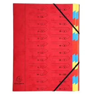 Trieur agrafe 24 comp. rouge exacompta 54245e pas cher