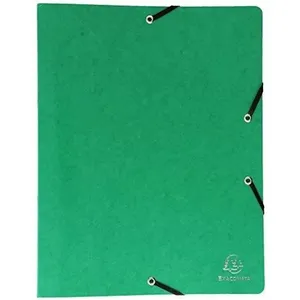 Exacompta - réf. 54898E - 1 Classeur carte lustrée pelliculée avec élastiques - 2 anneaux ronds diamètre 15mm - Dos 20mm - Dimensions extérieures : 32x25 cm -Format à classer A4 - Coloris : vert foncé pas cher