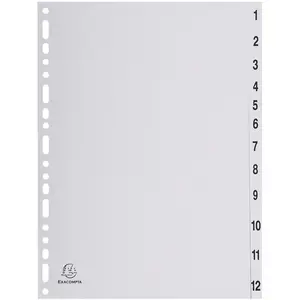 Merkloos / Sans marque Intercalaires Exacompta polypropylène A4 12 Positions 1-12 pas cher