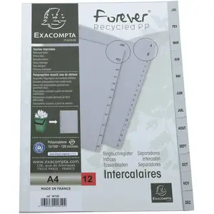 Intercalaires Exacompta A4 12 Positions Janv/Dec pas cher